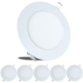thumbnail image 1 of 5 Pack Leisure LED RV Boat Recessed Ceiling Light 480 Lumen Super Slim LED Panel Light DC 12V 4.75" 6W Full Aluminum Downlights, (Cool White), 1 of 5