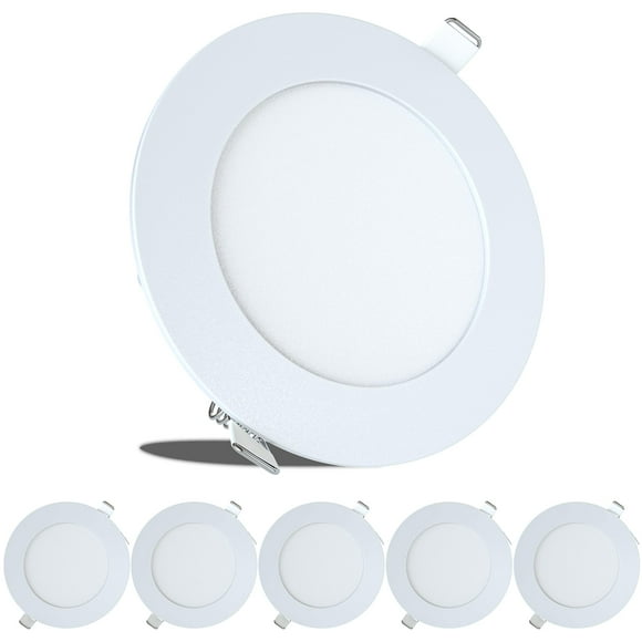 5 Pack Leisure LED Lumière de Plafond Encastrée pour Bateau RV 480 Lumens Panneau LED Super Mince DC 12V 4.75 Pouces 6W, (Blanc Froid)