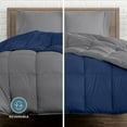 thumbnail image 3 of Bare Home 5-Piece Reversible Bed-in-a-Bag - Premium 1800 Collection - Queen, Dark Blue/Gray Comforter with Gray Sheet Set, 3 of 10
