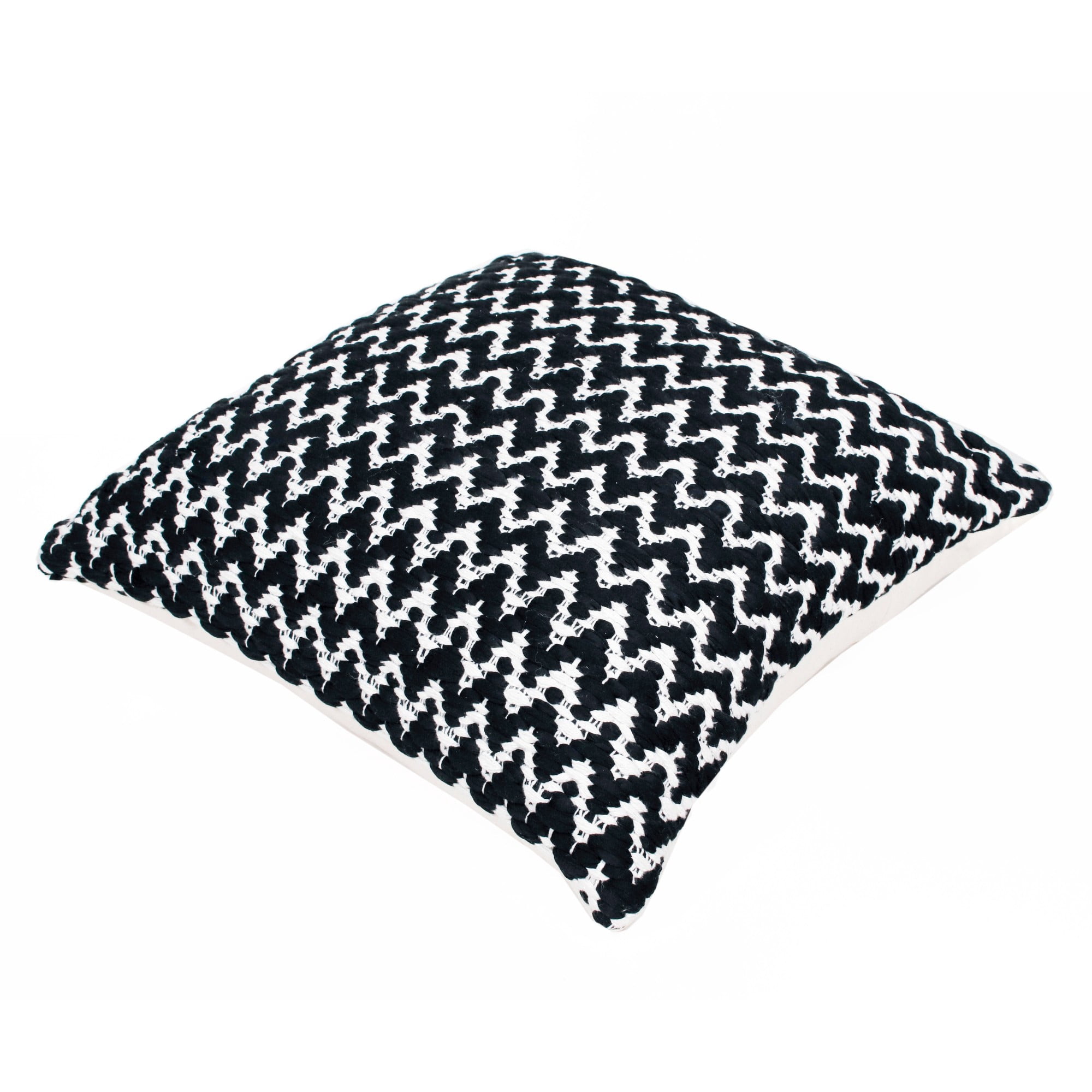 Harlow Hill Black/White Geometric Modern Polyester Blend Throw Pillow Cover, 20" x 20"