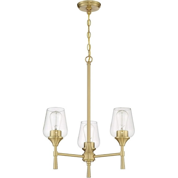 Sunset Lighting F27033-18 Stella Chandelier, Clear Glass Steel with Champagne Gold Finish