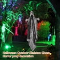 thumbnail image 3 of Halloween Hanging Ghost Decoration Flowing Robe Shackled Skeleton Prop Outdoor Yard Decor Scary Haunted House Party Ornament Spooky Lawn Grim Festival Display , D, 3 of 6