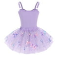 thumbnail image 2 of IBTOM CASTLE Kid Girls Butterfly Sequins Camisole Ballet Dance Dress Glitter Ruffle Tutu Skirt Dancewear, 2 of 10