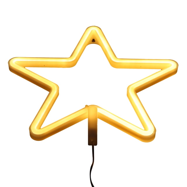 Lámpara de pared Jadeshay Luz LED en forma de estrella Tipo Luz de neón Color Como se muestra en la imagen