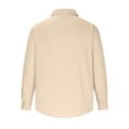 thumbnail image 3 of Generic Mens Linen Button Up Henley Shirts Loose Casual Long Sleeve Collared Tops Casual Vacation Holiday Beach Tshirt, 3 of 4