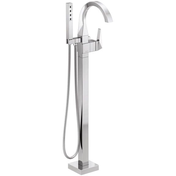 Delta T4746-Fl Trillian Floor Mounted Tub Filler - Lumicoat Chrome