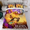 thumbnail image 4 of El Aprendiz del Tigre Conjunto de sábanas temático, trío de piezas, cómodo y amigable con la piel, diseño único, regalo de decoración para el hogar para familiares, amigos y fans, 90 cm * 190 cm, 4 of 6
