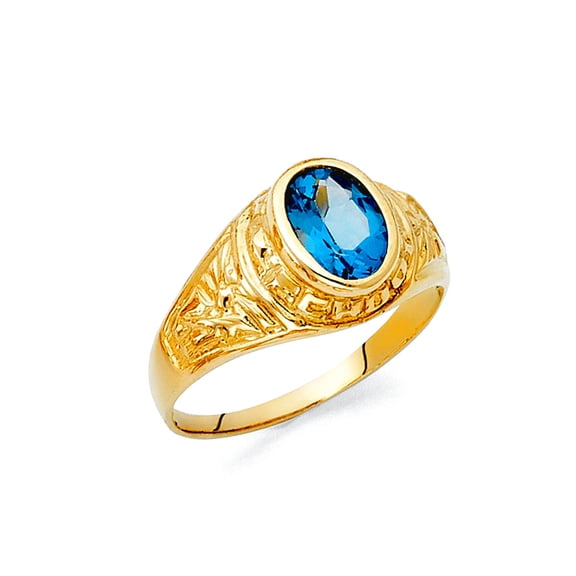 14k Yellow Gold Cubic Zirconia Mens Ring Size 10 Ring for Men - 4.1 Grams