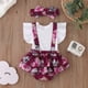 thumbnail image 3 of Gibobby Mameluco para niño con estampado de flores de manga corta para niñas pequeñas, diademas para recién nacidos, ropa para niños(Blanco, 12-18 Meses), 3 of 5