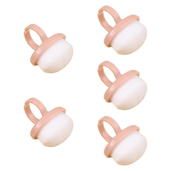 HILABEE 5 Pieces Nail Dust Brush Powder Remover Brush for Women Makeup Acrylic Nails Pink