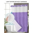 thumbnail image 4 of No Hook Cloth Fabric Shower Curtain with Snap in Liner, Lavender Burlap Texture Waterproof Shower Curtains Set with See Through Top Window, Farmhouse Vintage Lavender Bath Curtains Shower 72"x96", 4 of 6