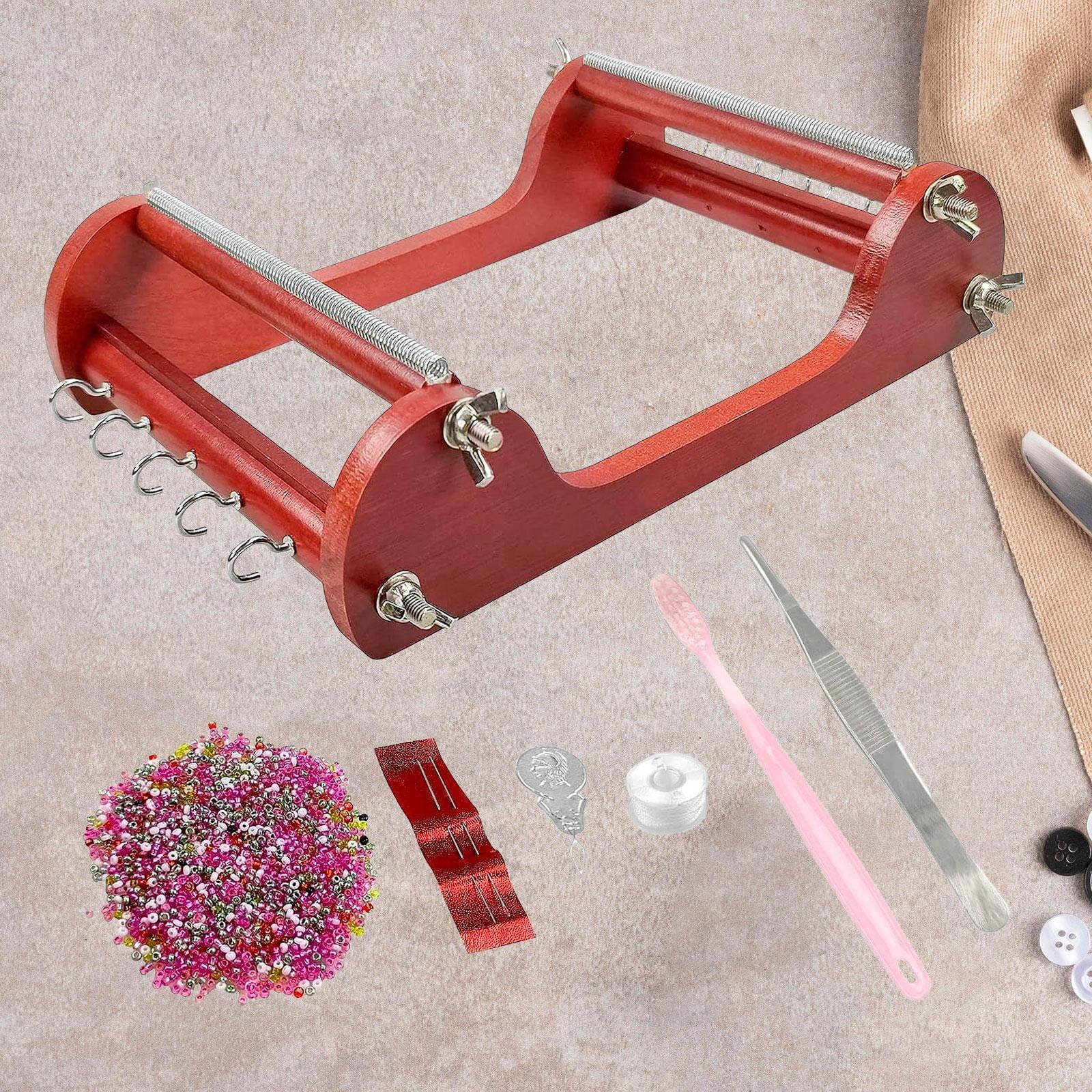 perfeclan Wood Beading Loom Kits for Beginners Beading Supplies Gifts with Beads Wood Bead Loom Set Jewelry Making for Handmade Earring