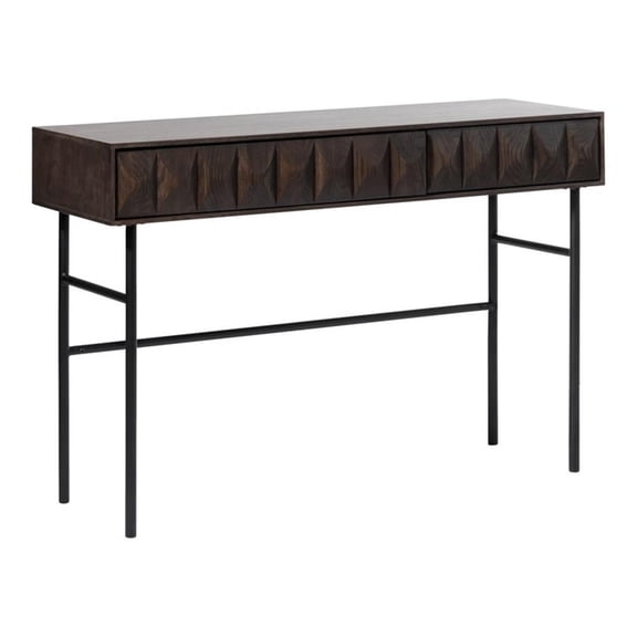 Pemberly Row Modern 46" Wide 2-Drawer Console Table - Espresso Oak