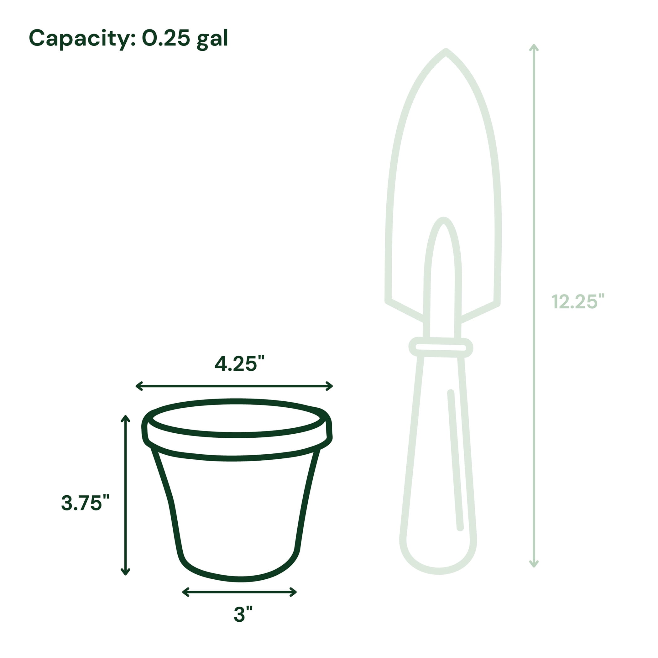 Bloem Terra 4" Round Plastic Planter with Drainage Holes - Indoor/Outdoor, 0.25 Gallon Capacity, Lightweight Garden Pot, Charcoal
