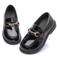 thumbnail image 5 of DADAWEN Girl's Dress Shoes Loafers Slip On Leather Flats Black School Shoes 10.5 Little Kid, 5 of 6