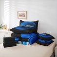 thumbnail image 6 of jejeloiu Race Car 7 Pieces Bedding Comforter Set,Speed Extreme Sport Full Bedding Set,Black Blue Fitted Sheet Flat Sheet For Boys,Ultra Soft Home Decor Reversible, 6 of 8