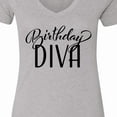 thumbnail image 4 of Inktastic Birthday Diva in Black Women's V-Neck T-Shirt, 4 of 5