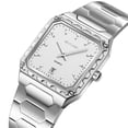 thumbnail image 4 of Reloj de cuarzo para hombre con indicador de fecha – Reloj de pulsera de acero inoxidable para negocios, resistente al agua para uso diario, reloj analógico de moda para la oficina o uso casual., 4 of 6