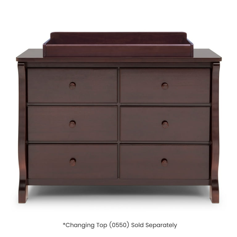 Delta Children Universal 6 Drawer Dresser with Interlocking Drawers -  Greenguard Gold Certified, Dark Chocolate - Walmart.com