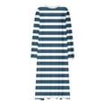 thumbnail image 6 of Kaemgyyd Women Long House Coat Plus Size Robes Crew Neck Full Length Nightgowns for Shower Cute Striped Loungewear S-5Xl, 6 of 6