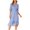 Blue, variant on Ichuanyi Dresses for Women 2022, Fall Fashion Women Summer Bandage Casual V-Neck Print Ruffles Short Sleeve Dress