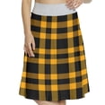 thumbnail image 1 of Women's Plaid Scottish Style Tartan Cage A-line Printed Skirt Casual Wear, M, Black and Orange, by Ambesonne, 1 of 1