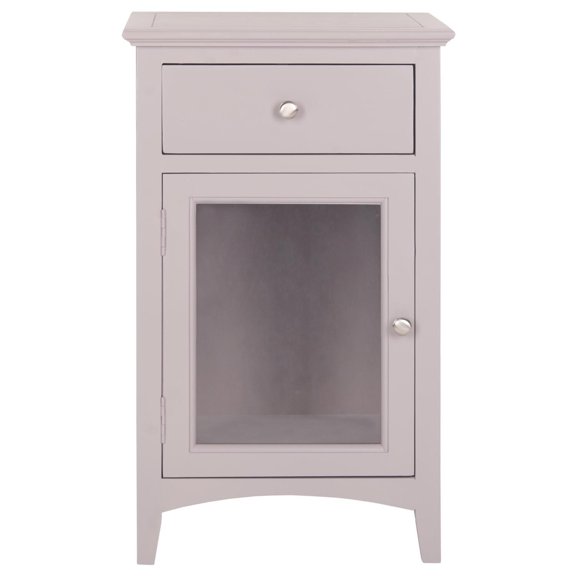 SAFAVIEH Ziva One Drawer Nightstand With Glass Cabinet Grey