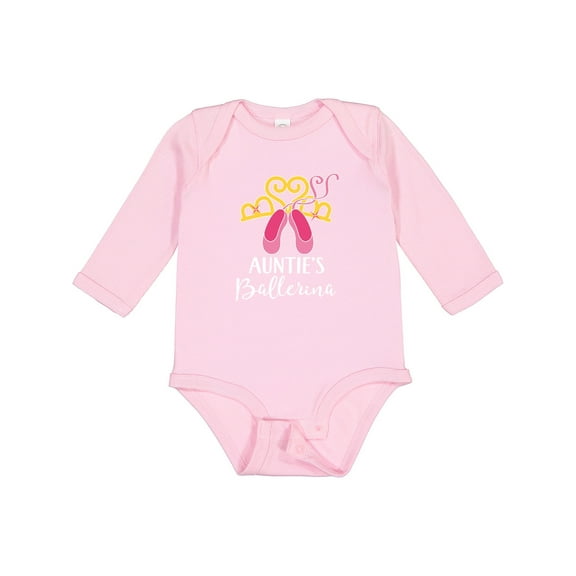 Inktastic Ballet Dancer Auntie Ballerina Shoes Girl Girls Long Sleeve Baby Bodysuit