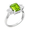thumbnail image 2 of Sterling Silver with Peridot and Moissanite Three Stone Ring, 2 of 3