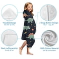 thumbnail image 7 of Dark Blue Dinosaurs Space Pattern Hooded Bath Towel，50"x30" for Ages 3 To 12 Kids, Quick Dry Lightweight Soft Microfiber Hood Beach Towel Cover Up for Kids, 7 of 7