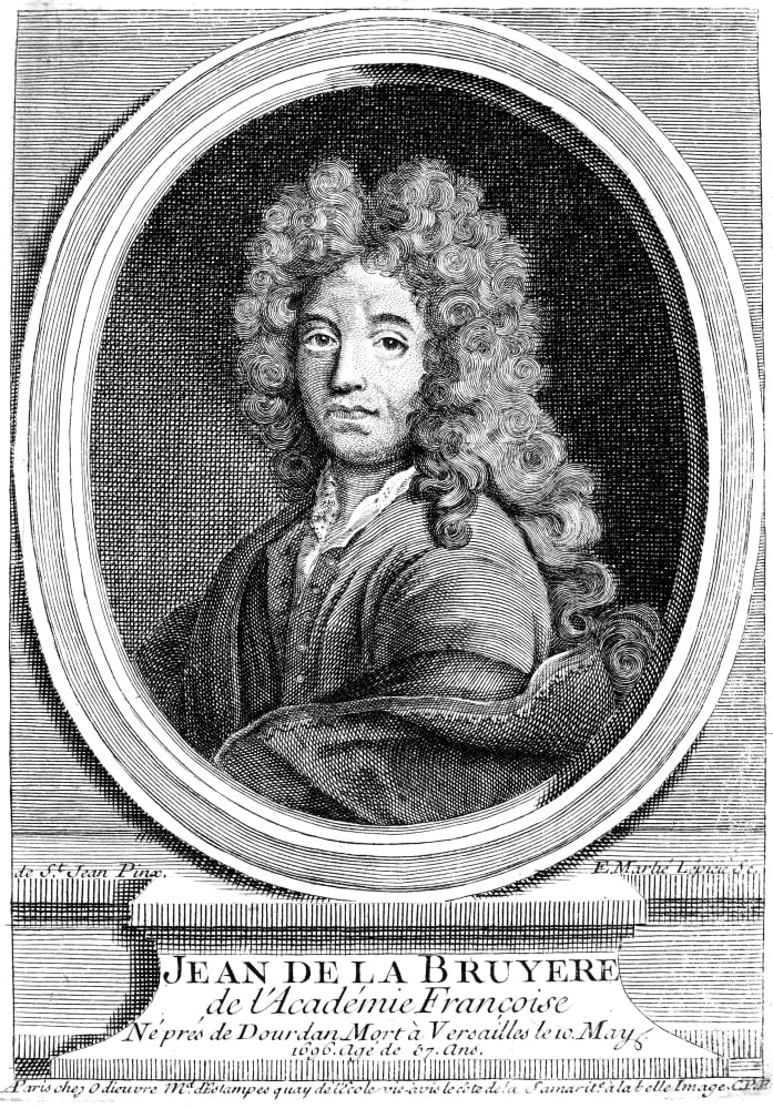 Jean De La Bruyere N1645 1696 French Moralist Copper Engraving