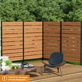 thumbnail image 6 of Modern Shade 5'x3' Natural Wood Privacy Fence Screen (1 Panel) - Outdoor Deck/Balcony Panel, Conceals Trash Cans/AC, 6 of 7