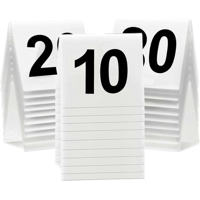 UrbanMingle 30 Pieces Acrylic Tent Table Numbers, Number 1-30 White and Black