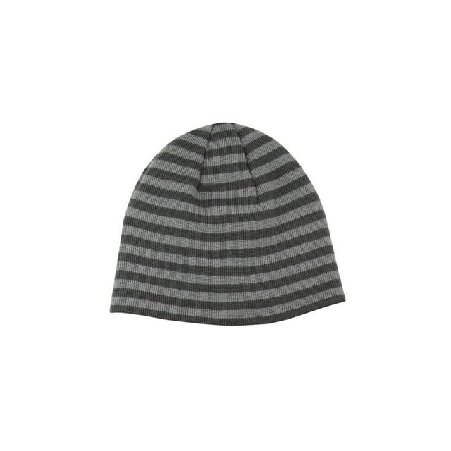 Bonnet Réversible d'Hiver en Tricot Rayé Sans Manches, Charbon/orange