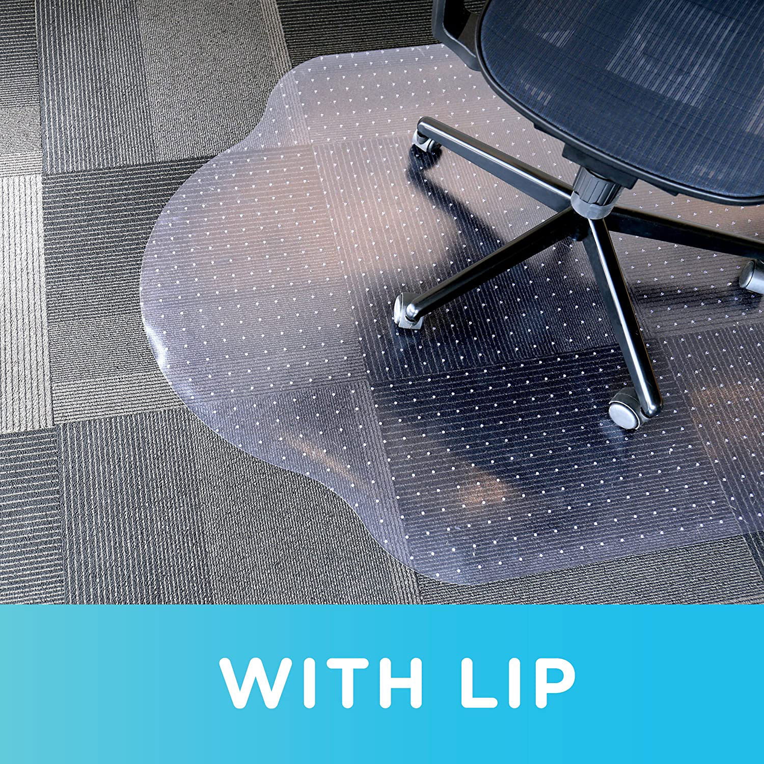 C5C5003J Made in The USA by Dimex Phthalate Free Evolve Modern Shape 39 x 52 Clear Office Chair Mat with Lip for Low and Medium Pile Carpet 