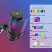 ZealSound Gaming USB Microphone,Noise Cancellation Condenser Mic with Touch Mute,Gain,Monitoring,Boom Arm for Streaming,Podcast,Twitch,YouTube,Discord,iPhone,iPad,PC,Computer,PS4,PS5,Mac,Gamerwave