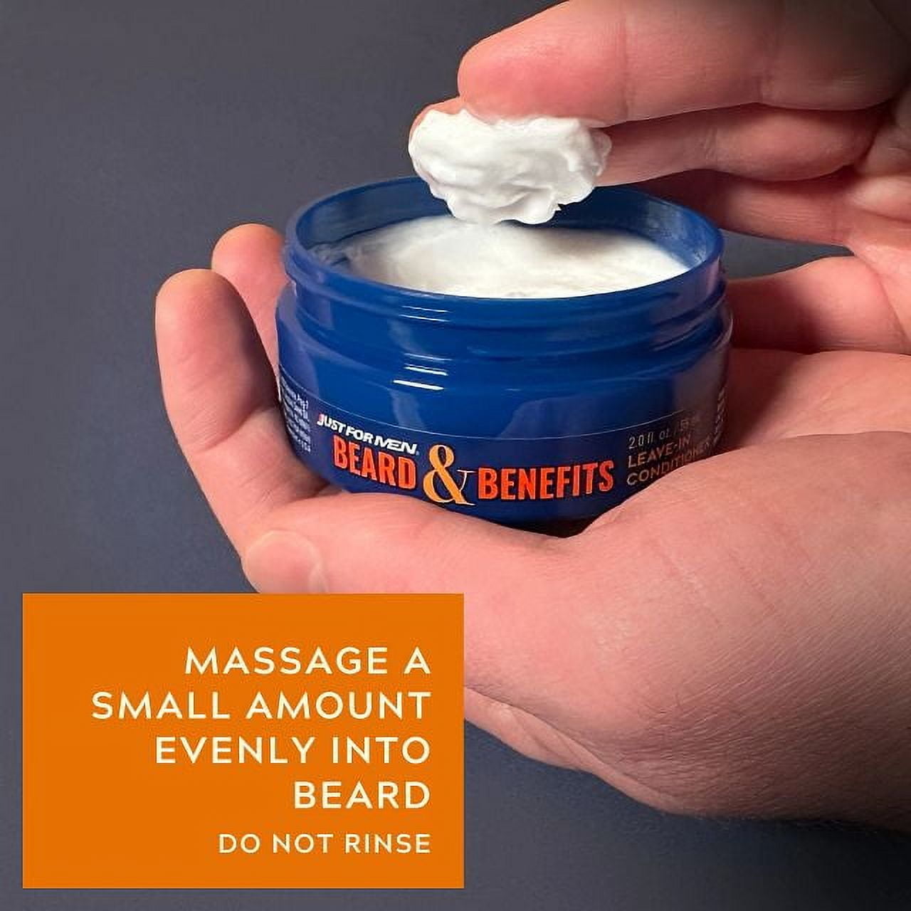 Just For Men Beard & Benefits Leave-In Conditioner, Beard Balm to Soften & Thicken - 2 oz