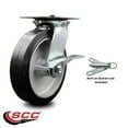 thumbnail image 2 of 8 Inch Rubber on Aluminum Caster with Roller Bearing and Brake/Swivel Lock SCC, 2 of 2