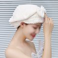 thumbnail image 4 of Paquete de 2 toallas para secar el cabello, gorro de toalla para el cabello con turbante absorbente, envoltura para la cabeza de secado rápido con nudo de lazo, 4 of 5