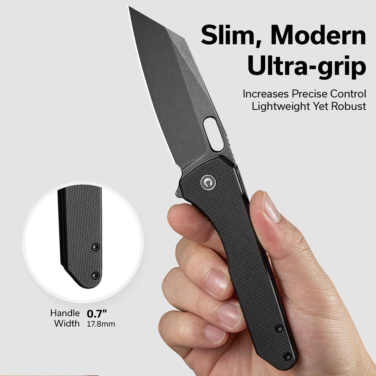 CIVIVI Nugz Folding Pocket Knife 3.17" 14C28N Blade Black G10 Handle Flipper Knife C23060-1