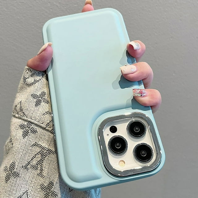Luxury Plating Design Solid Color Phone Case For iPhone 15 14 13 12 11 Pro Max New Girl Simple All-inclusive Soft Silicone Cover