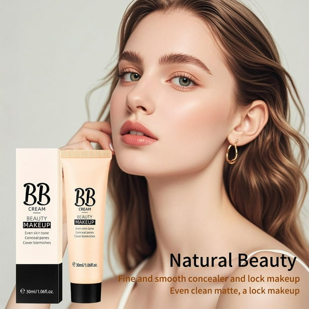 Crema correctora de maquillaje natural | 30ml | Maquillaje facial de cobertura total que difumina poros | Fórmula suave y difuminable | 9 tonos disponibles | Oculta imperfecciones | Aplicación fácil