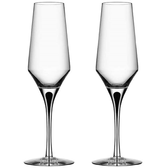 Orrefors Metropol Crystal Champagne Flute (Set of Two)