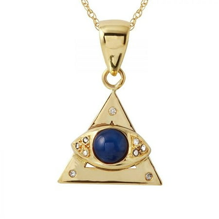 Foreli 1.56CTW Star Sapphire And Diamond 14K Yellow Gold Necklace