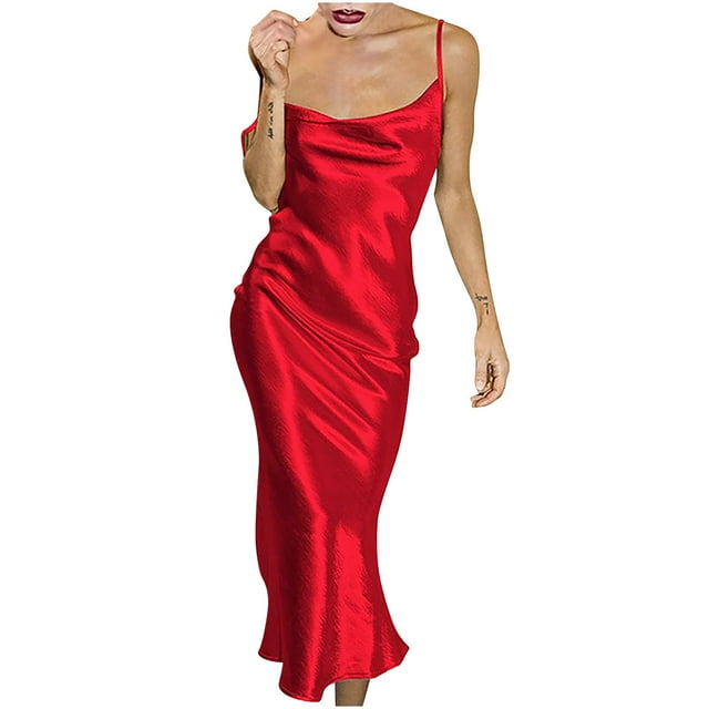 Birdeem Womens Summer Sling Silks and Satins Fish Tail Loose and Comfortable Dress