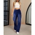 thumbnail image 4 of Necooer Women's High-Waisted Wide-Leg Jeans, Distressed Boyfriend Relaxed Fit, Stretchy Denim Pants, 4 of 7