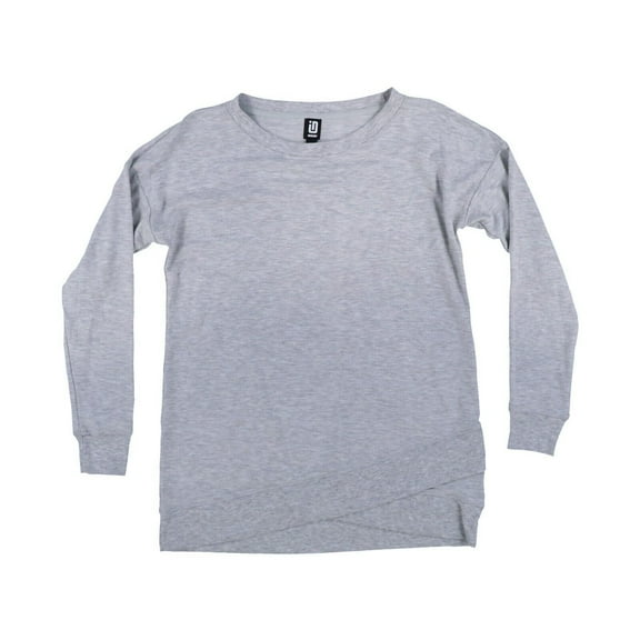 Id Ideology Women's Sweatshirt French Terry Tulip-Hem Crew Neck Grey S New