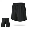 thumbnail image 2 of Caqnni Men's Cotton French Terry Casual Lounge Sweat Shorts with Pockets(Black,M), 2 of 3