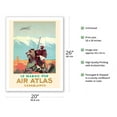 thumbnail image 2 of Casablanca Morocco - by Air Atlas (Le Maroc Par) - Vintage Airline Travel Poster by Albert Brenet c.1950 - Fine Art Matte Paper Print (Unframed) 20x26in, 2 of 4