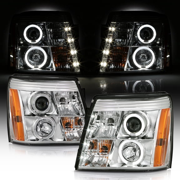 2003-2006 Cadillac Escalade [HID Type] LED Halo Projector Headlights Headlamps